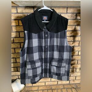 Moon shine plaid wool‎ blend vest
